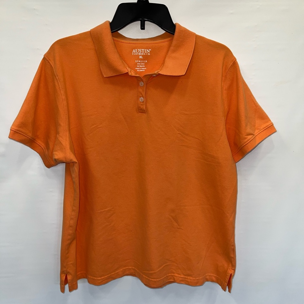 Austin Clothing Co. Polo Shirt Teen Extra Large Orange Short Sleeve Cotton Blend